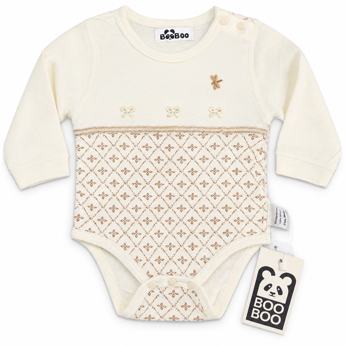 Cream Diamond Baby Short Romper