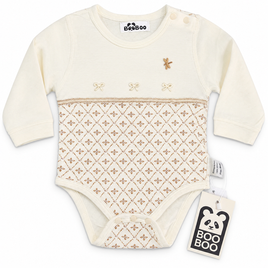 Cream Diamond Baby Short Romper