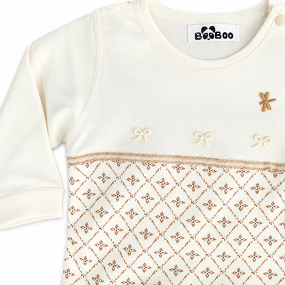 Cream Diamond Baby Short Romper
