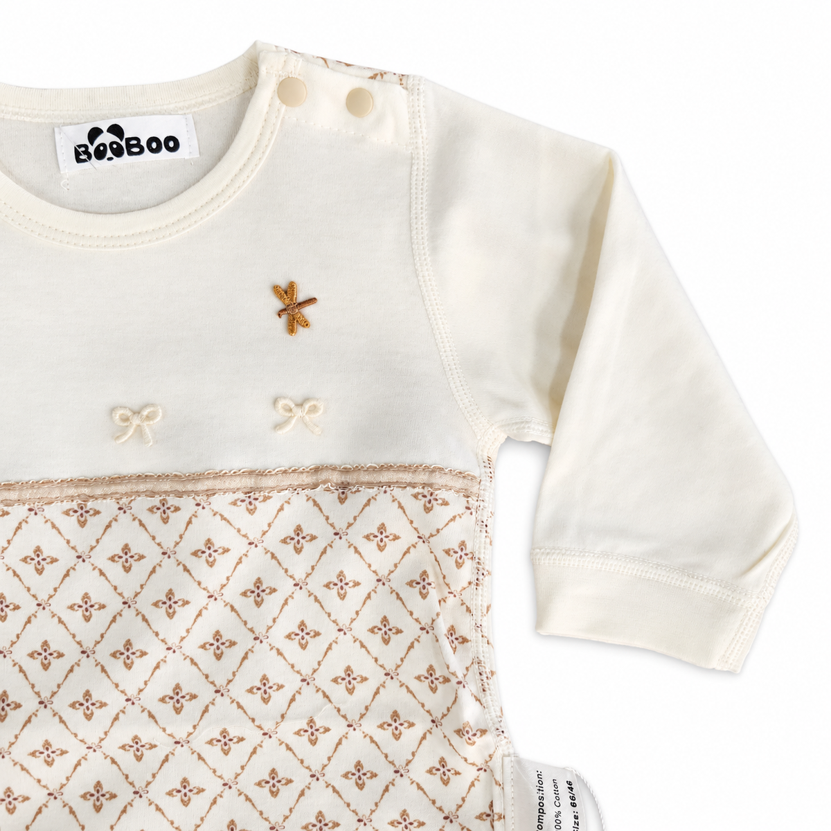 Cream Diamond Baby Short Romper