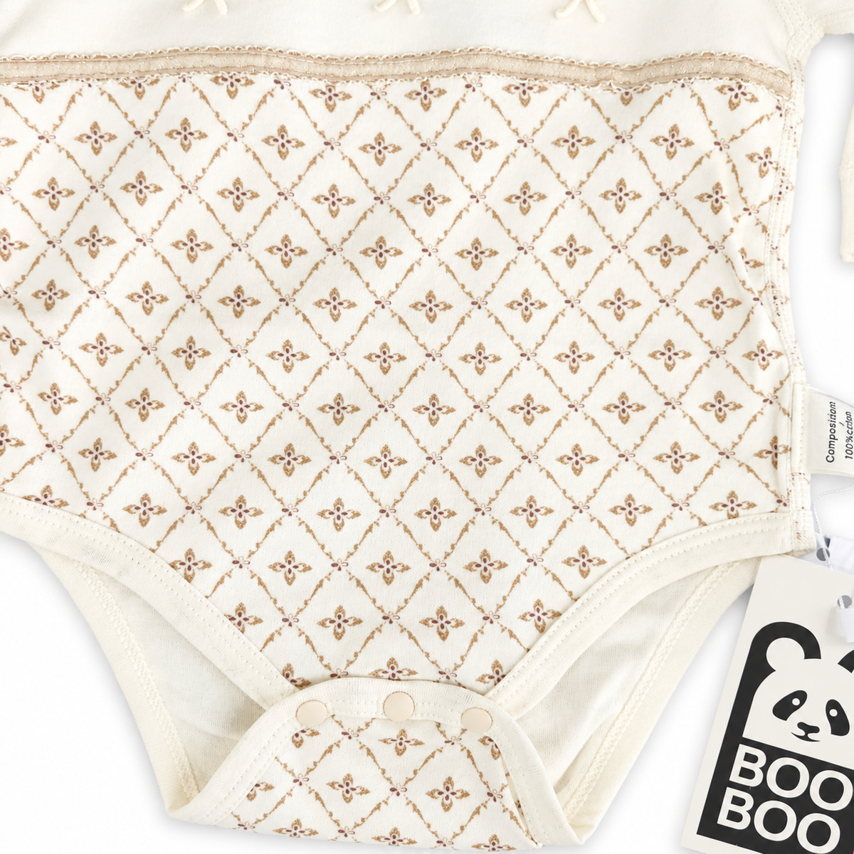 Cream Diamond Baby Short Romper