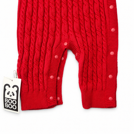 Baby Red Knitted Unisex Romper