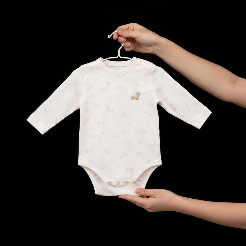 Ivory Forest Short Romper - Hanger shot on black background showing full front