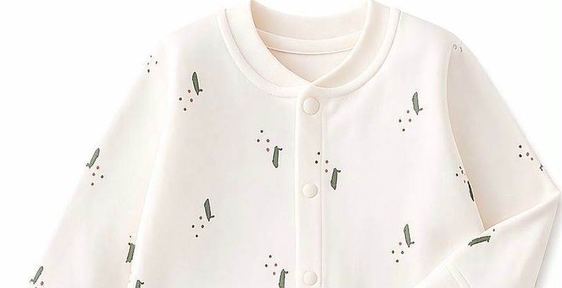Leafy Forest Baby Romper - Upper body close-up